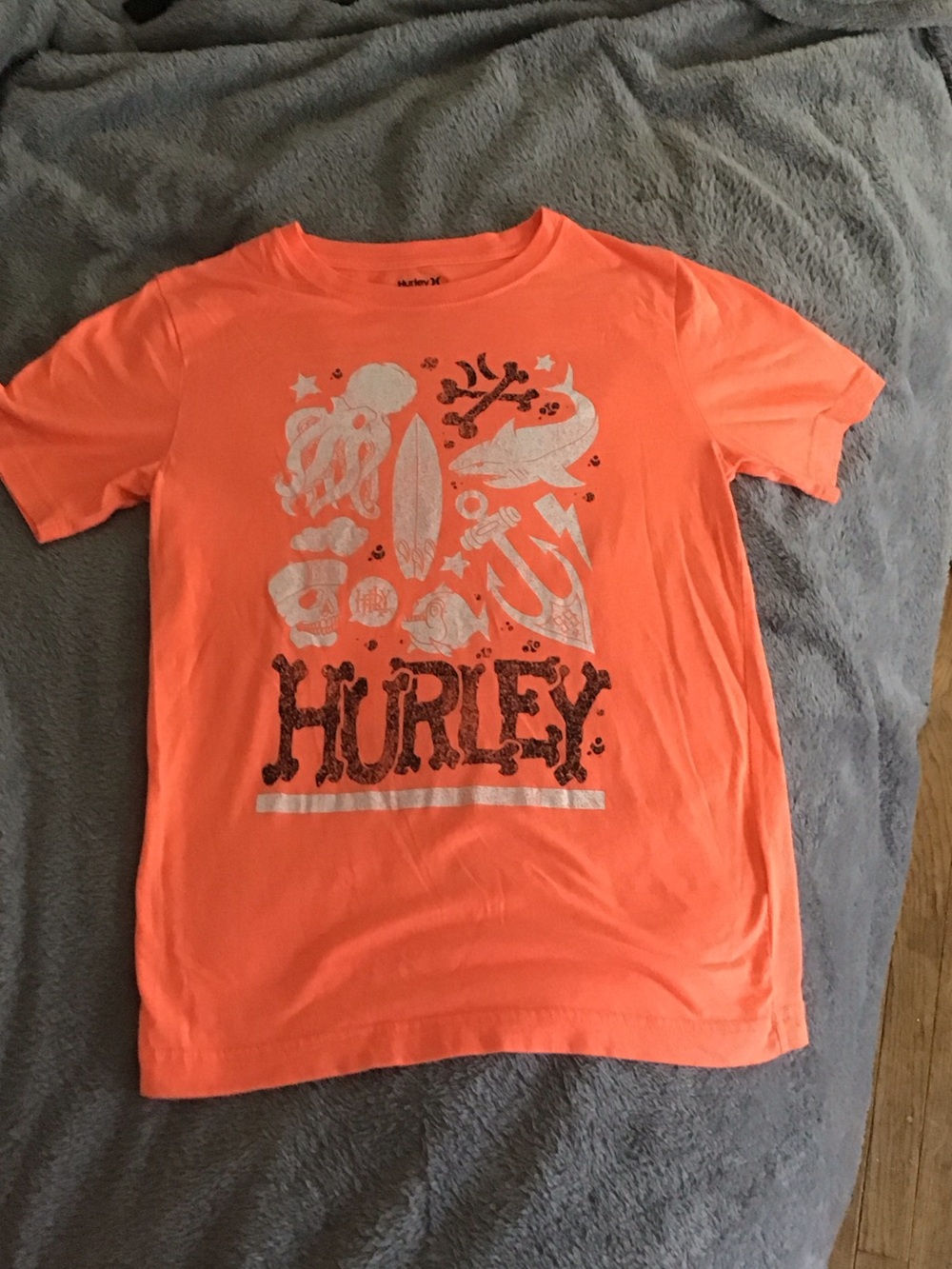 Hurley Kids Bright Orange Graphic Short Sleeve Tee